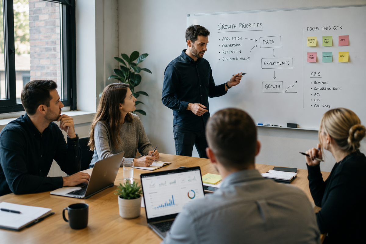 Ecommerce growth team collaborating on strategy, data and optimization | IKERS
